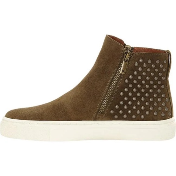 Lucky Brand Ivy Green Suede Hi-Top Moto Sneaker W6 - Picture 9 of 11